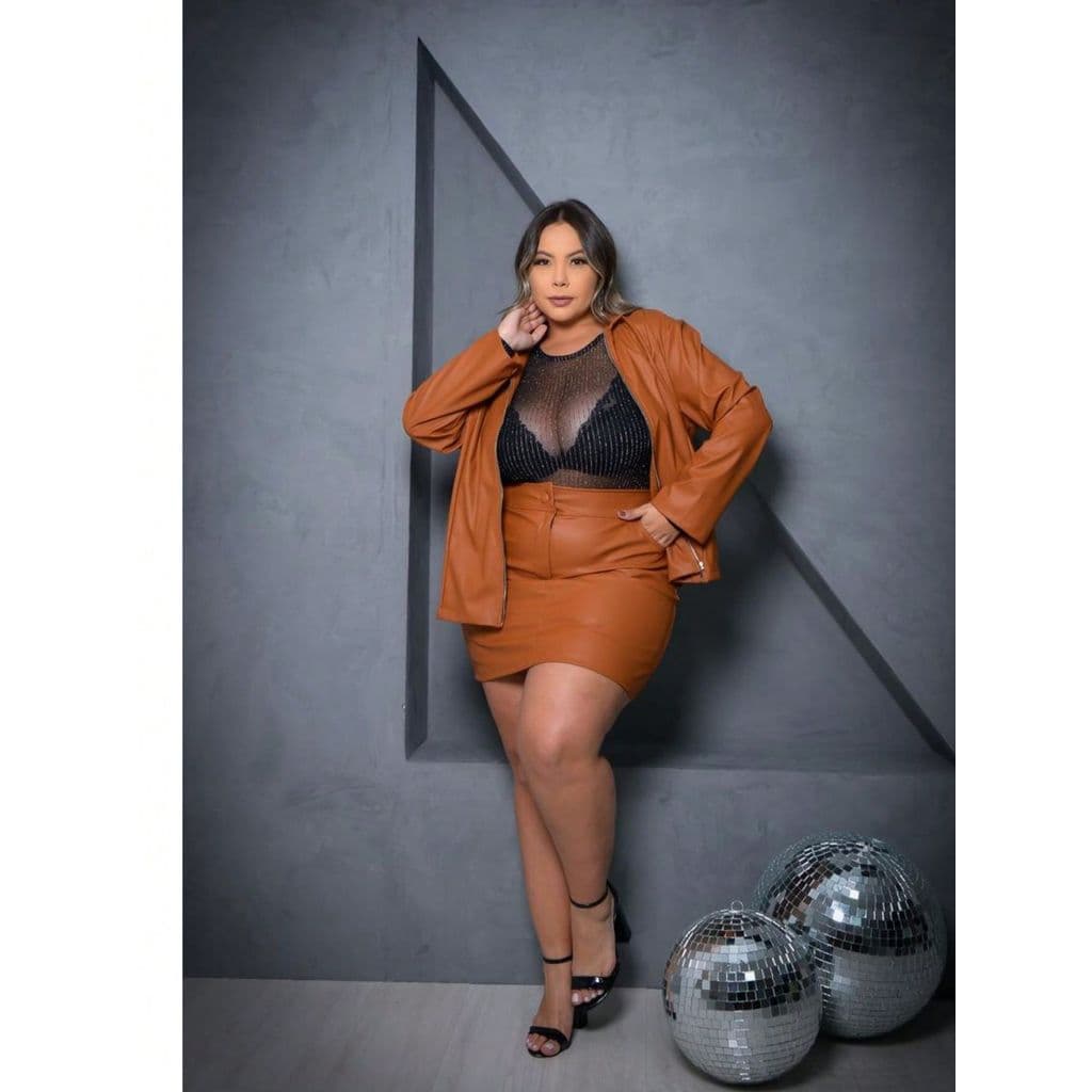 Saia Courino Plus Size Rodeio Balada Estilosa Várias Cores