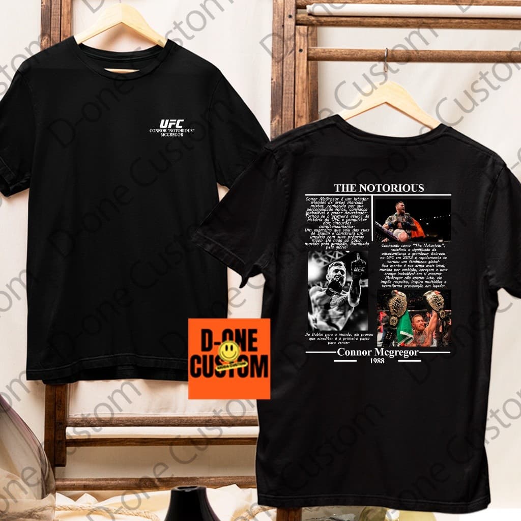 Camisa Camiseta Conor McGregor De Dublin Para O Mundo 1988 Biografia UFC MMA Lutador Fãs