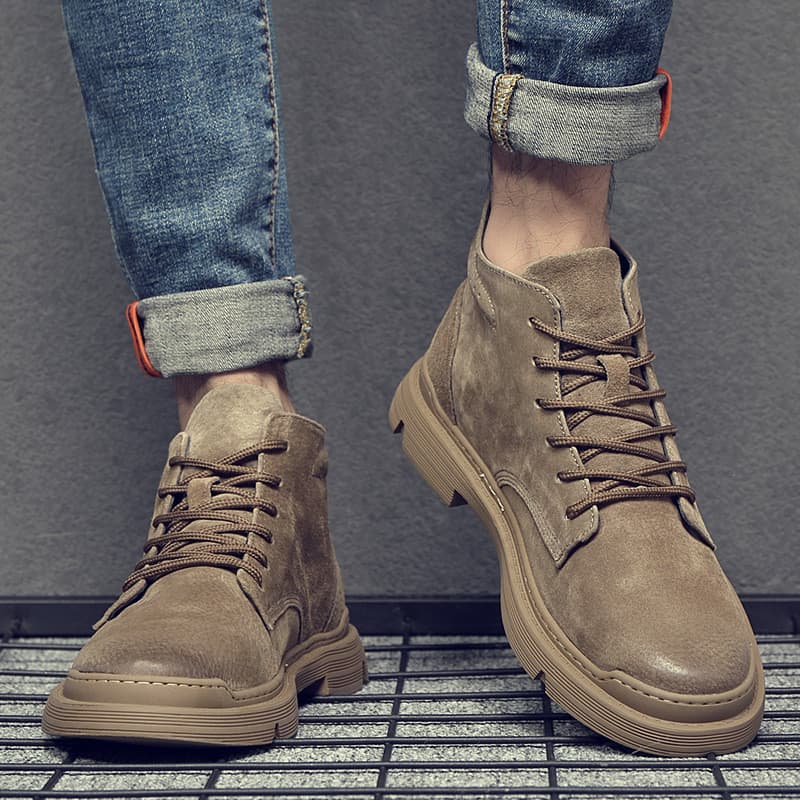 Martin botas masculinas outono respirável forro de lã de alta qualidade couro genuíno estilo britânico botas curtas na m