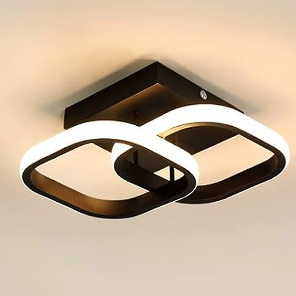 Luminária De Teto LED Quadrada E Moderna Preta Para Corredor Quarto Sala De Estar Luz 3000K-6000K