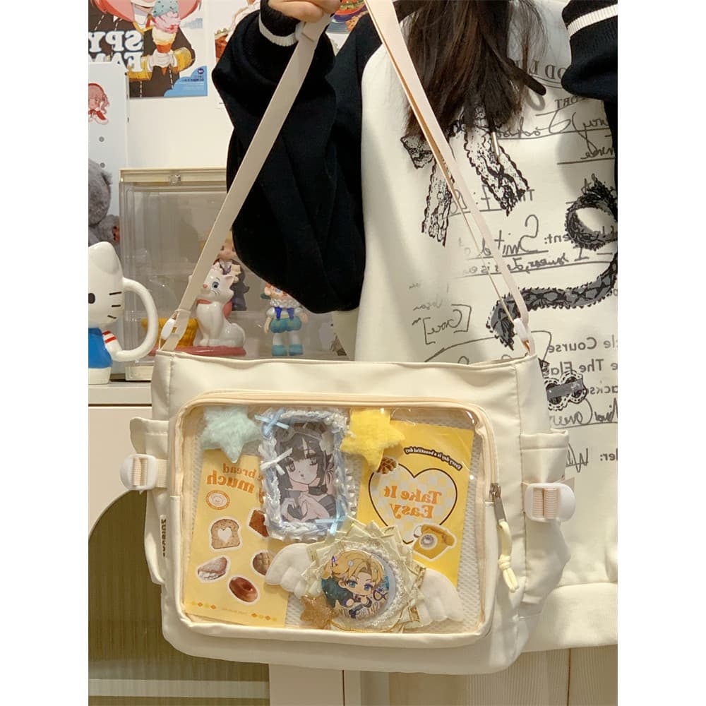 Bolsa de dor transparente de nicho de exposição em quadrinhos Placa de gravata grátis Bolsa Diagonal de nicho leve Class