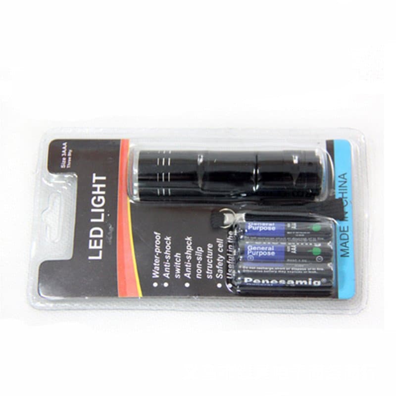 Lanterna de Alumínio com Nove Lâmpadas, Mini Luz de Emergência 9LED, 3 Pilhas AA, Iluminação LED para Casa, Exterior e C