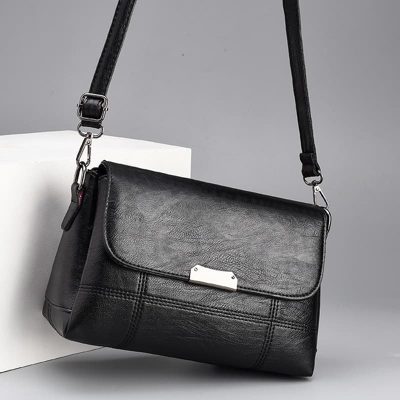 Marca de couro genuíno bolsa feminina 2025 novo estilo de meia-idade senhoras mãe saco Multi-camada couro macio meia-ida