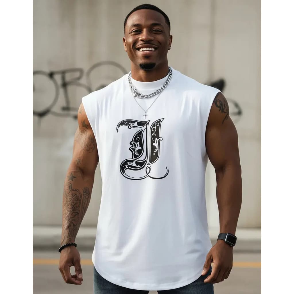 Camiseta Regata Oversized Masculino Estampa J Verão 3