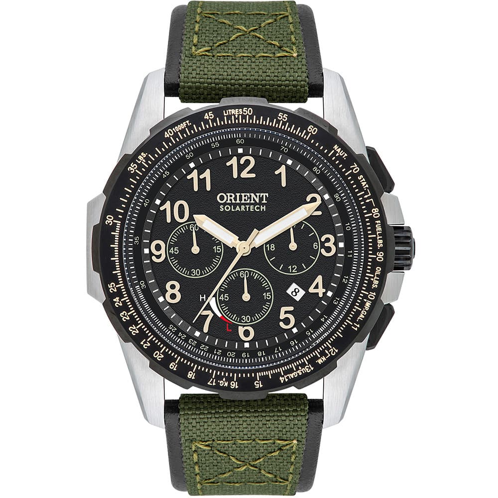 Relógio Orient St Elite Air Solartech Cronógrafo MBSNC007-P2EX