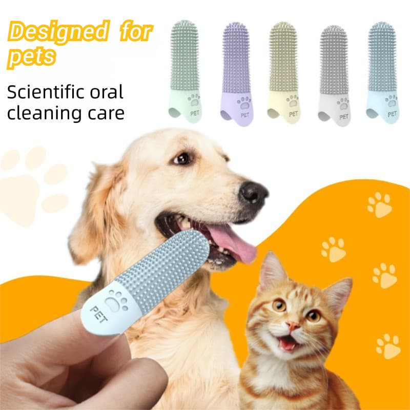 Escova de Dentes para Animais de Estimação em Silicone de Grau Alimentício 360 °   Escova de Dentes Macia para Cães e Ga