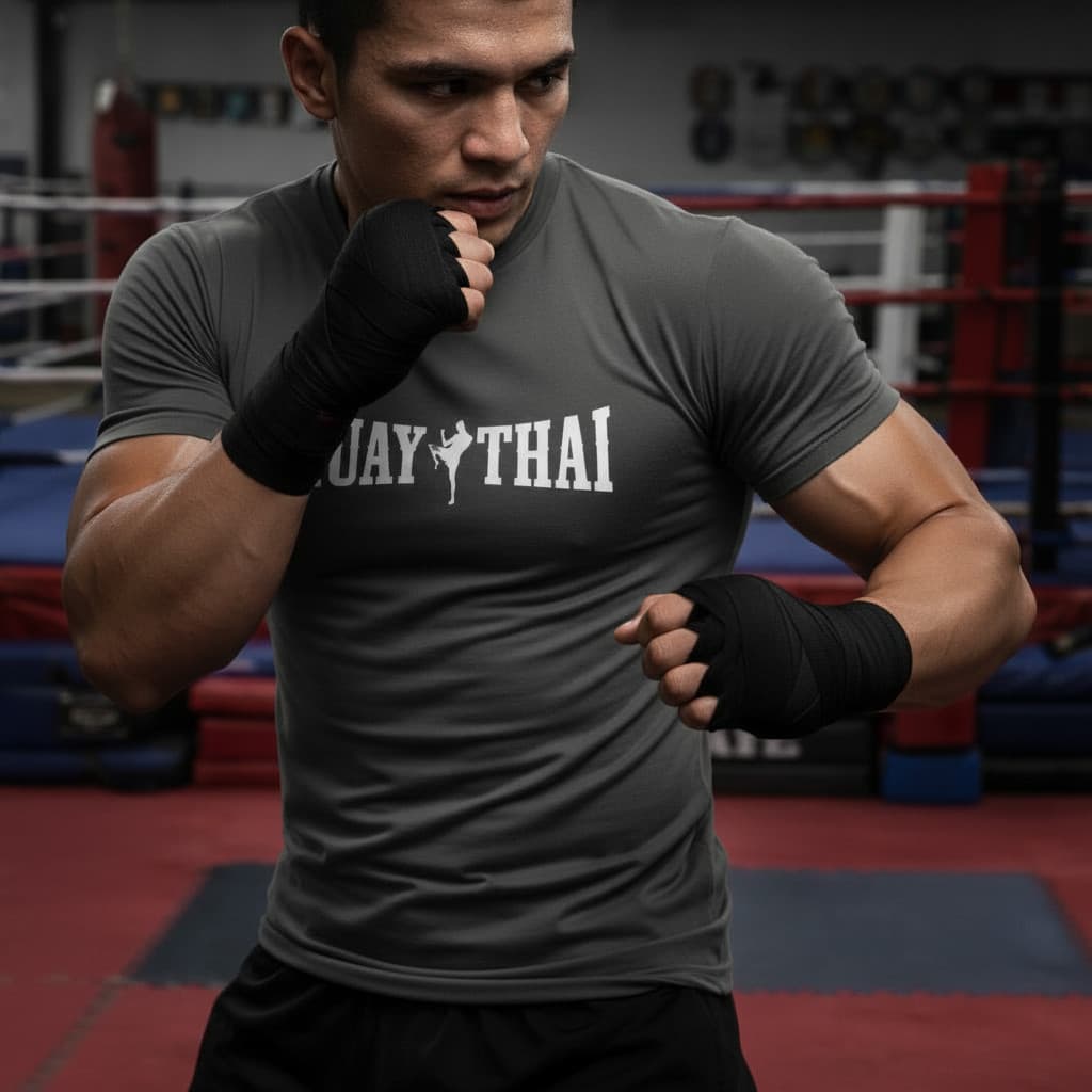 Camiseta Muay Thai Rash Guard Masculina Estampada Academia Treino Fitness Premium