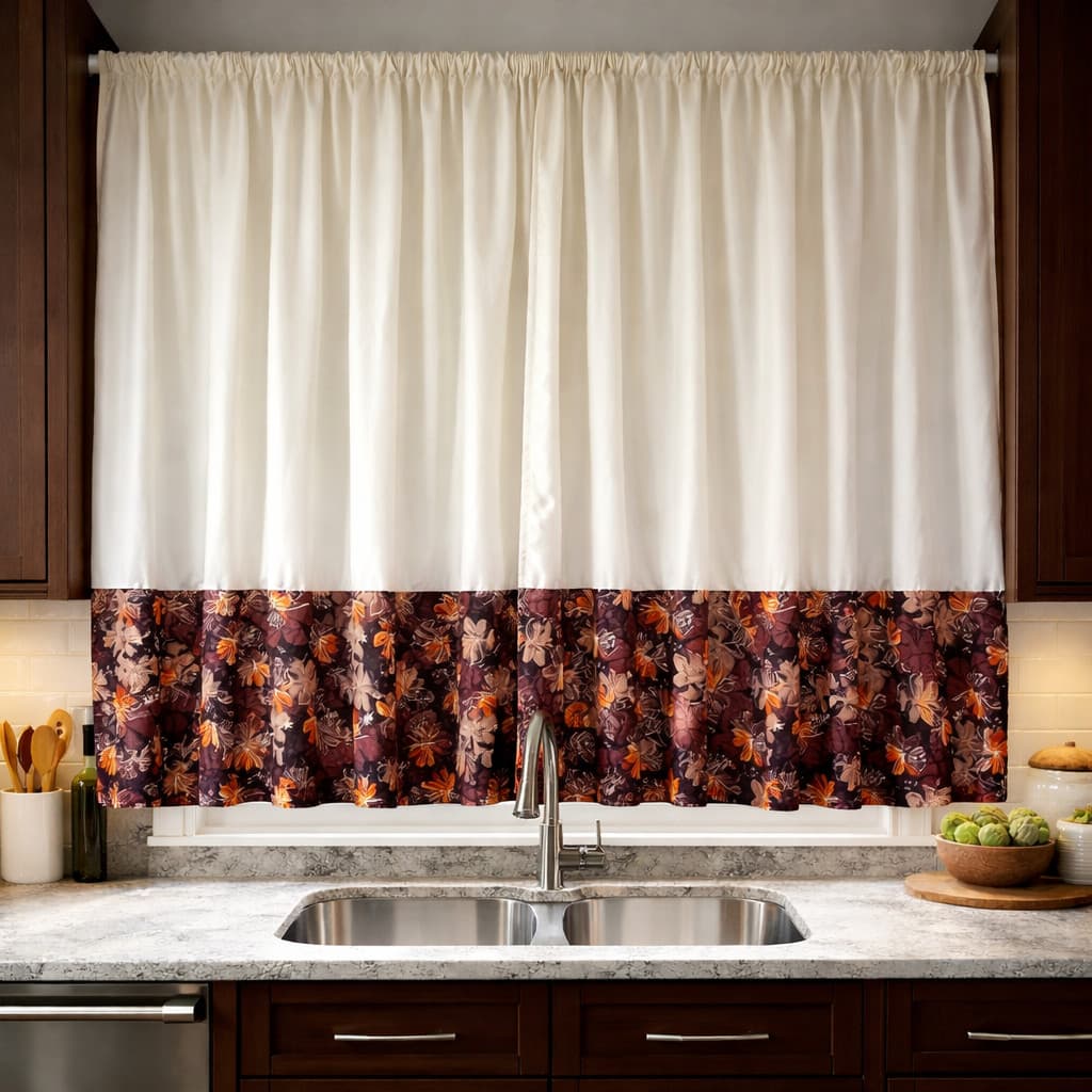 Cortina Cozinha Estampada Luxo 1 peça