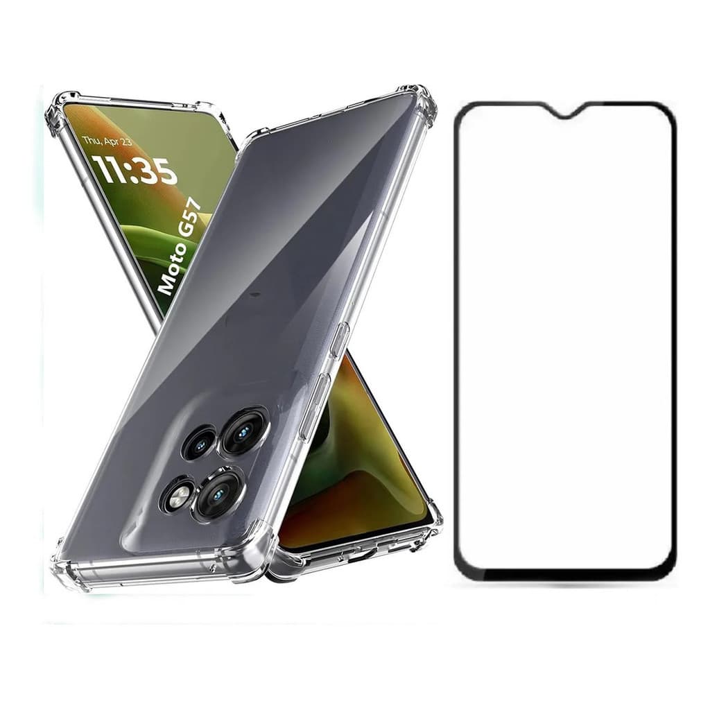 Capa Capinha + Pelicula 3d Vidro Para Moto G57