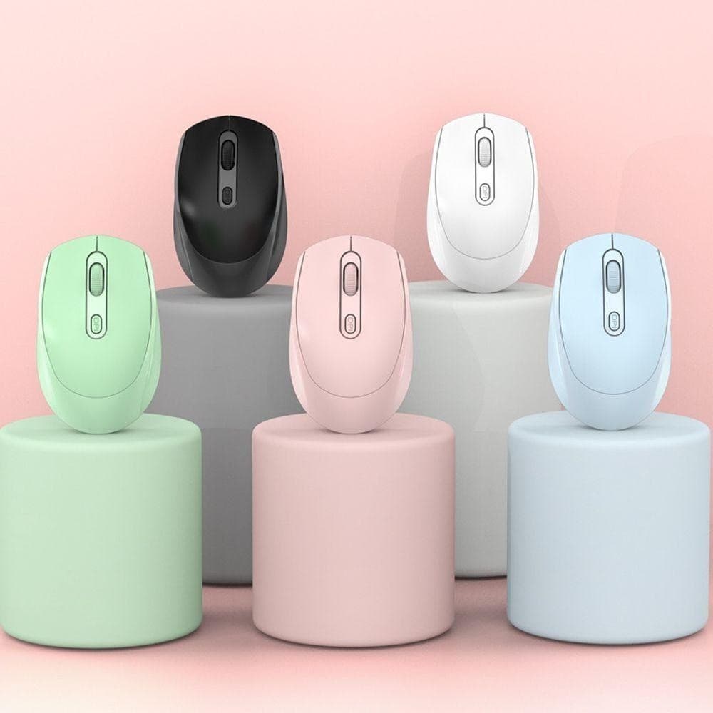 Mouse Sem Fio Rosa 1600DPI USB para Laptop e Computador