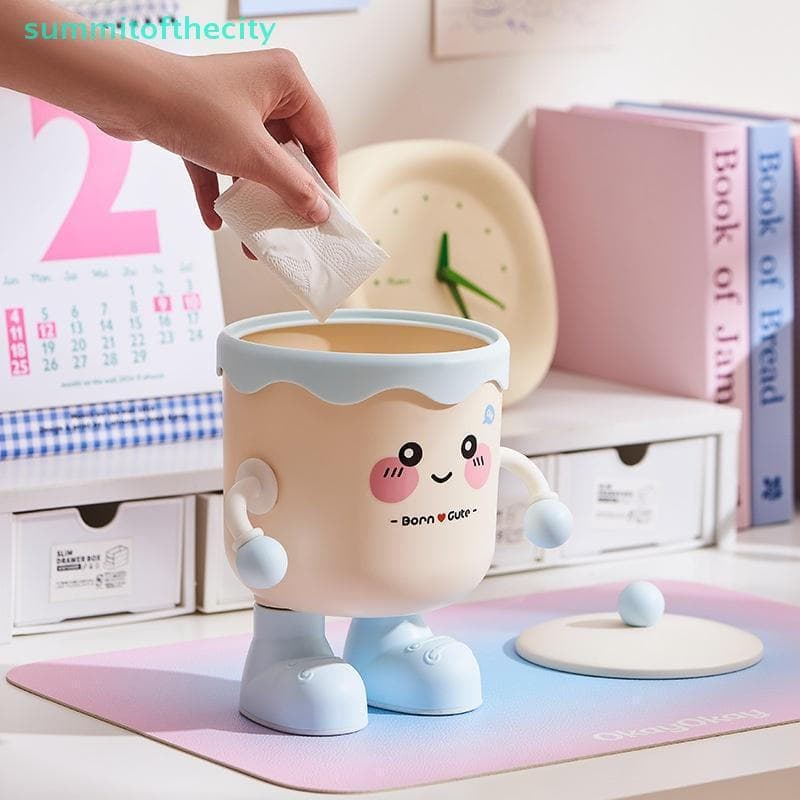 Suporte De Caneta De Desenho Animado DIY Armazenamento De Plástico Para Mesa De Escritório Bask De Resíduos Pincel De Ma