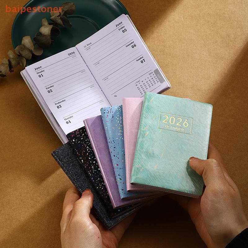 [baipestoner] 2026 Agenda Livro Bolso Com Calendário Diário Planejador Semanal De Nomeações Escritório Escolar