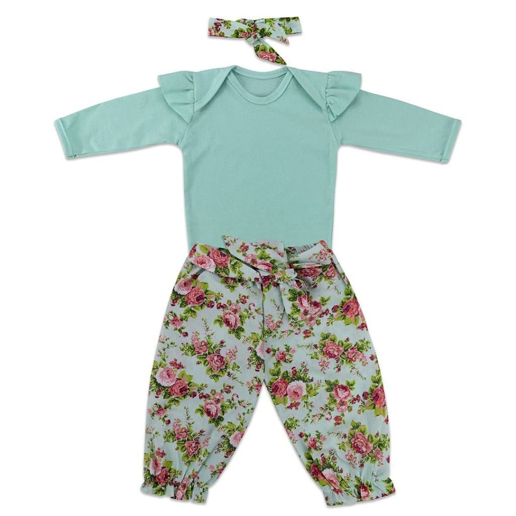 Conjunto Bebê Menina Body e Calça com Laço Lívia
