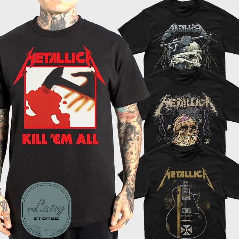 Camiseta Básica Rock  Metalica Camisa 100% Algodão Streetwear Temos Plus Size Lançamento Fã Club