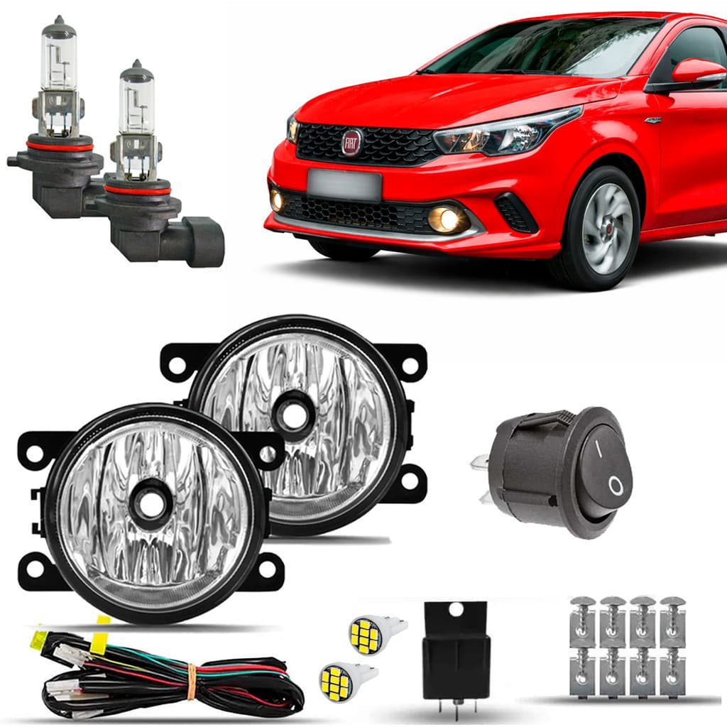 Kit Farol Auxiliar Argo Cronos 2018 2019 2020 2021 2022 2023 Branco