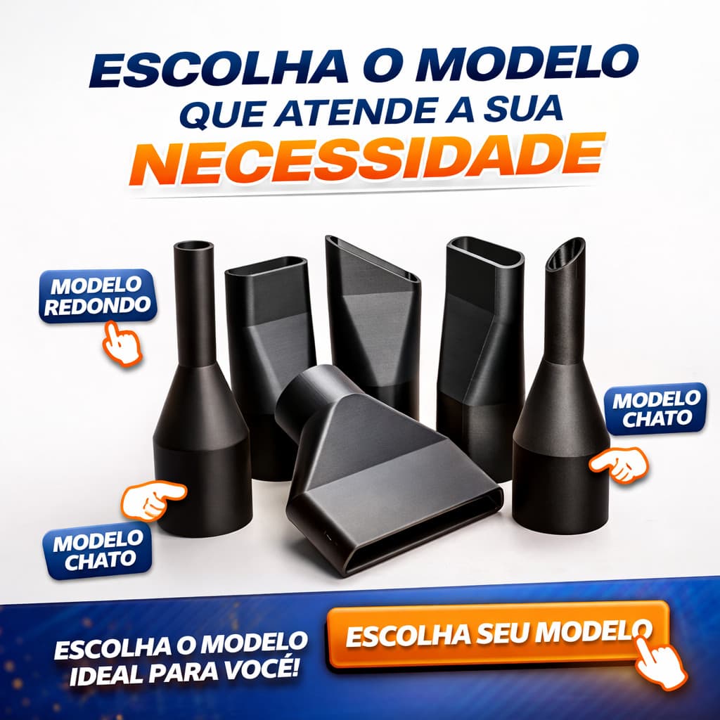Bico para Aspirador de Pó 3D Bocal Ponta Redonda Chata Vários Modelos