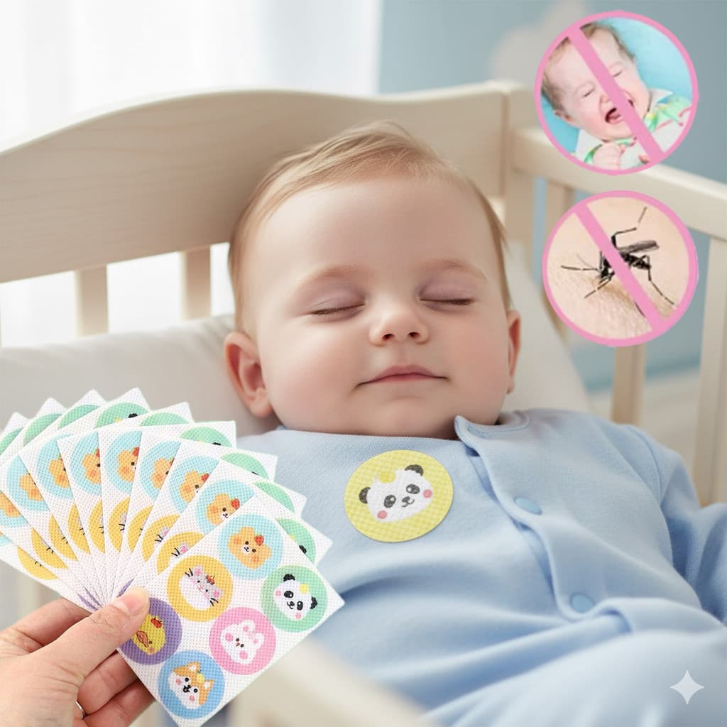 Adesivo Repelente Mosquitos Bebê Infantil Crianças Óleos Naturais Proteção Dermatológica