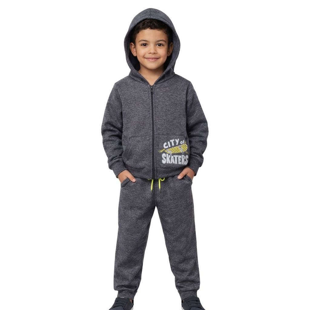 Conjunto Infantil Moletom com Capuz Casual Inverno Menino
