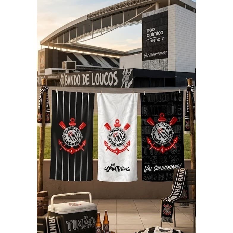 Toalhas De Banho Do Corinthians Döhler Aveludada 100% Algodão  Döhler -Produto Oficial Corinthians