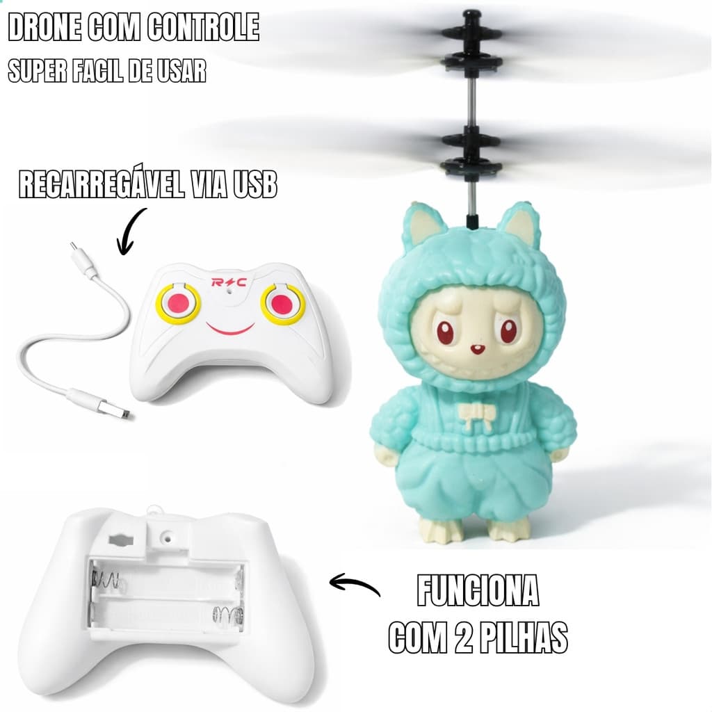 Drone Infantil Voador com Sensor de Movimento e Luz LED