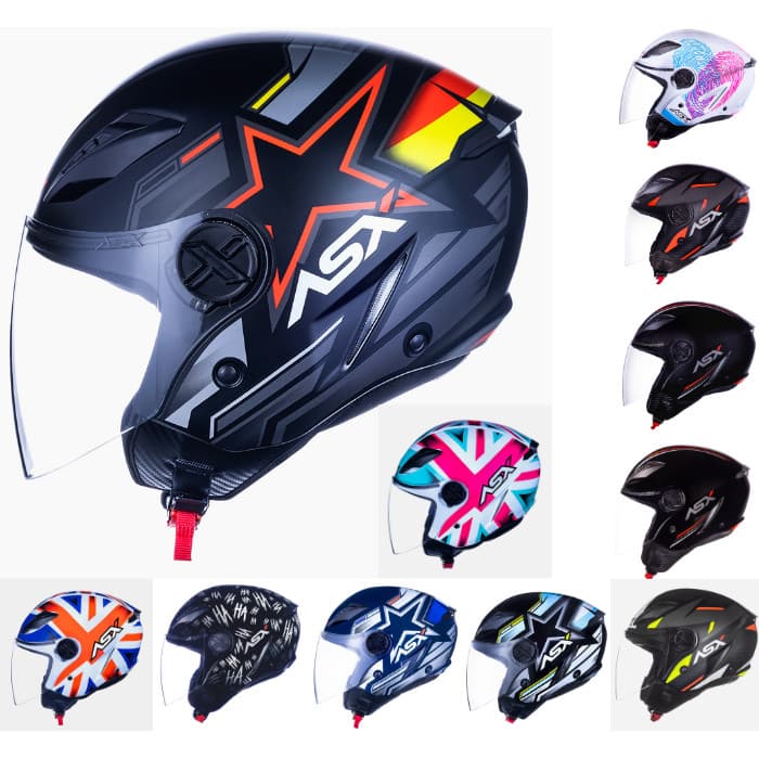 Capacete Moto Masculino Feminino Aberto Asx City Air Diversos Graficos Para Facilitar sua Escolha