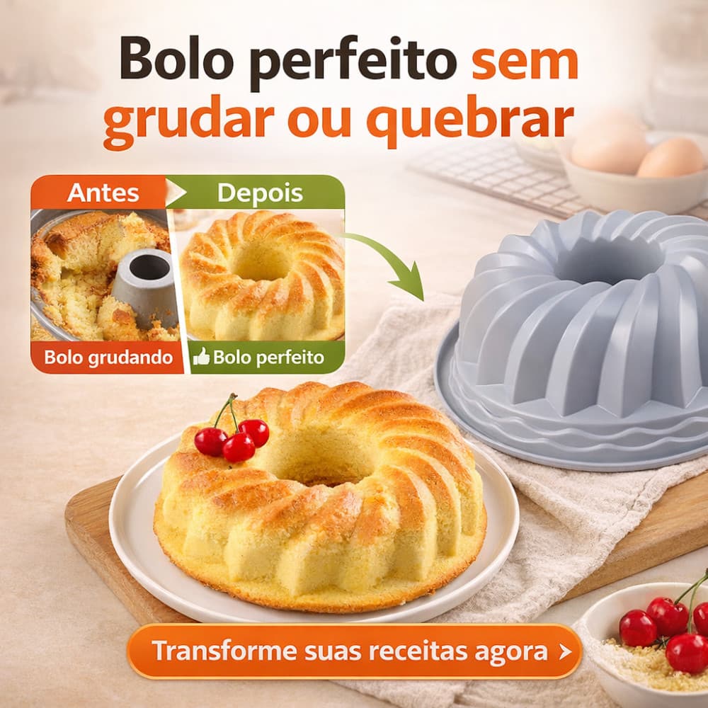 Assadeira De Silicone Para Bolo Pudim Torta Mousse Sobremesas Forno Air Fryer