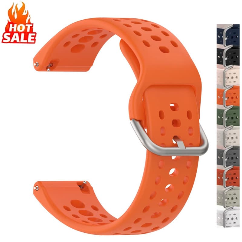 Pulseira Esportiva Respirável De Silicone De 22 Mm Compatível Com Amazfit Bip 6 Strap Band Para Homens E Mulheres