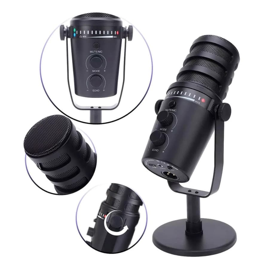 Microfone Condensador 360 Podcast Alta Sensibilidade Microfones e Gravadores (MT-1080R)