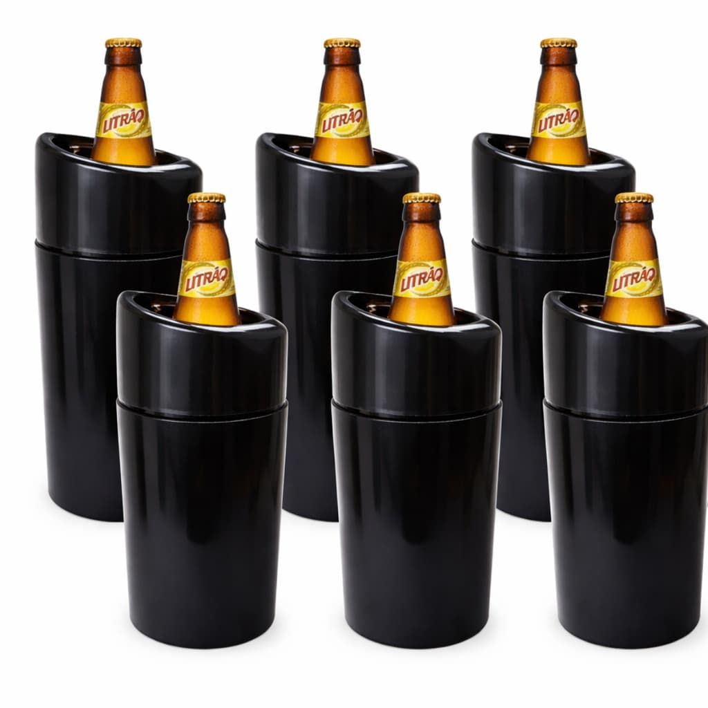 Kit 6 Porta Garrafa Plástico Térmico Isopor Cerveja 1 Litro