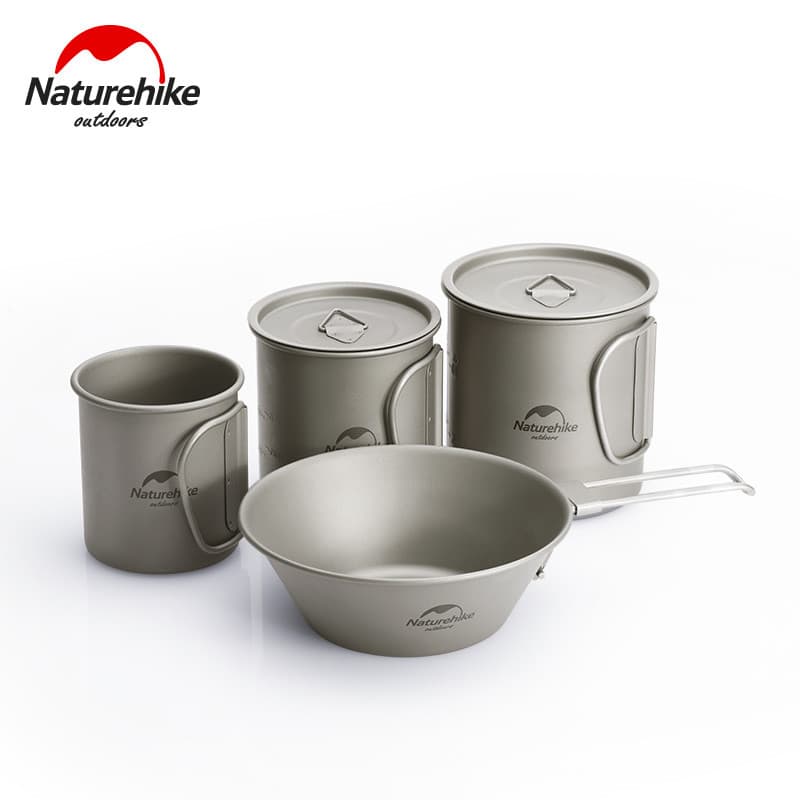 Naturehike Naturehike utensílios de mesa ao ar livre puro titânio copo de água xícara de café dobrável titânio xícara de