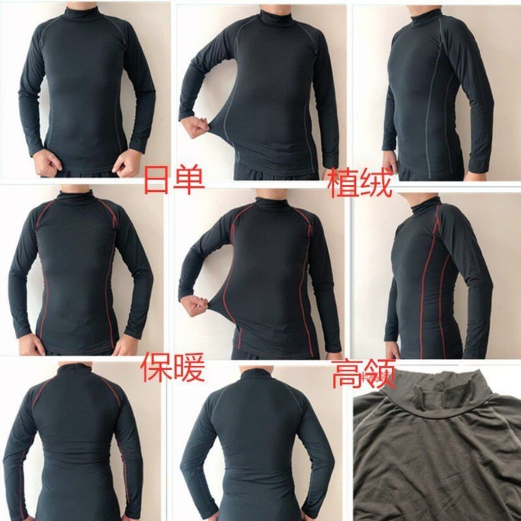 Japonês único masculino quente reunindo meia gola alta collants roupas de Fitness de manga comprida equipamento de corri