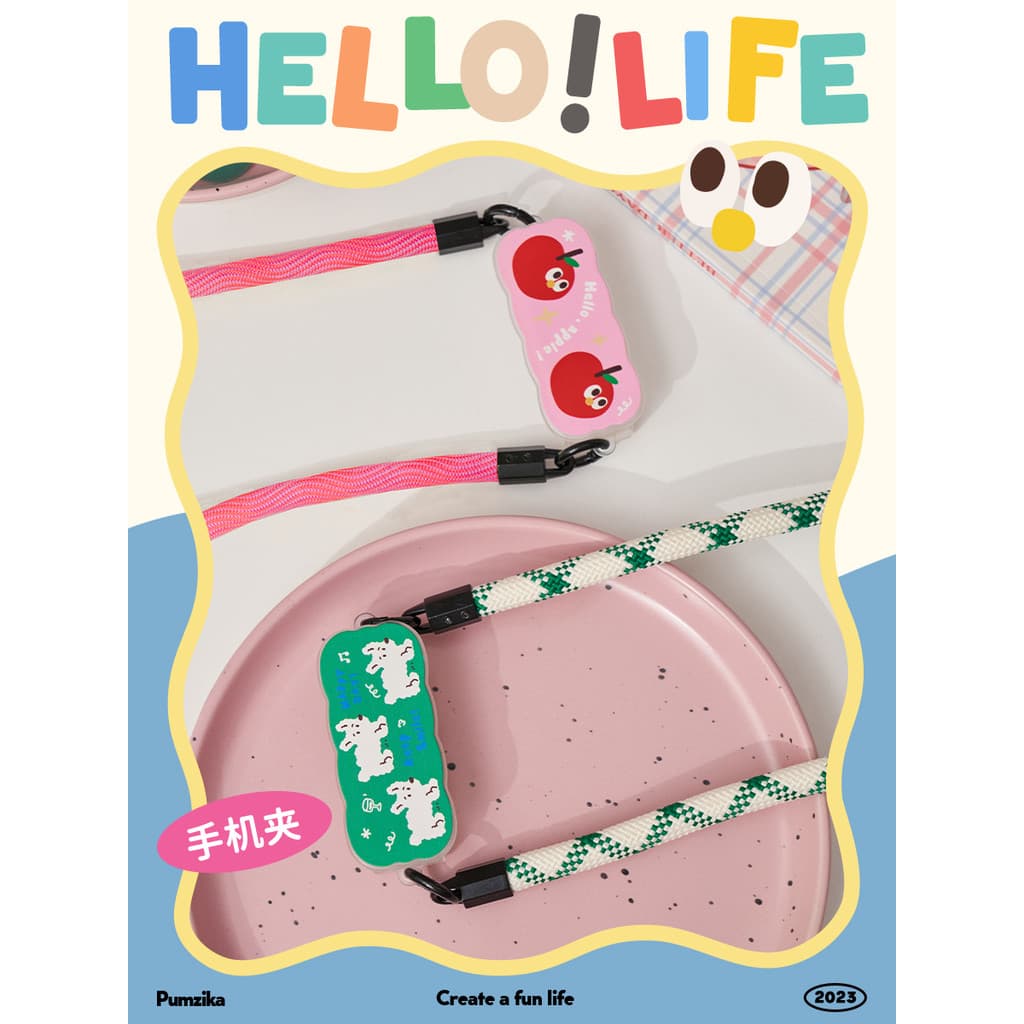 Pumzika Original Filhote de Cachorro Apple American Girl Phone Clip Cordão Diagonal Nylon Cordão Corrente de Telefone