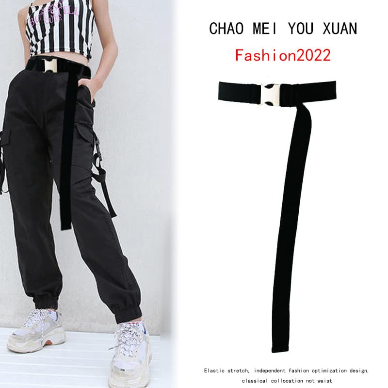 Macacão cinto feminino cinto elástico estilo coreano decorativo fivela elástica cintura estreita acessórios cinto de dan