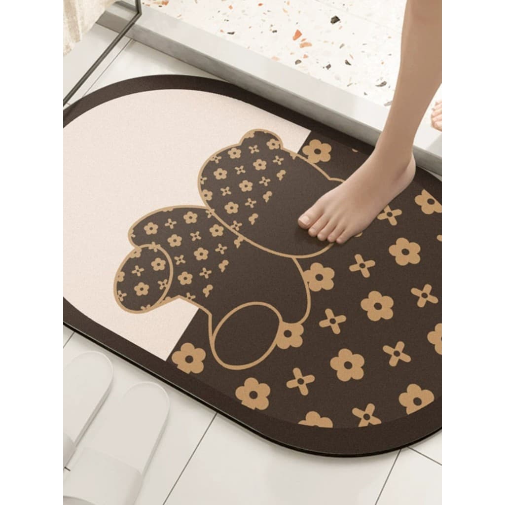 Imitação de lama de diatomáceas estofado tapete de porta de banheiro antiderrapante absorvente tapete de banheiro tapete