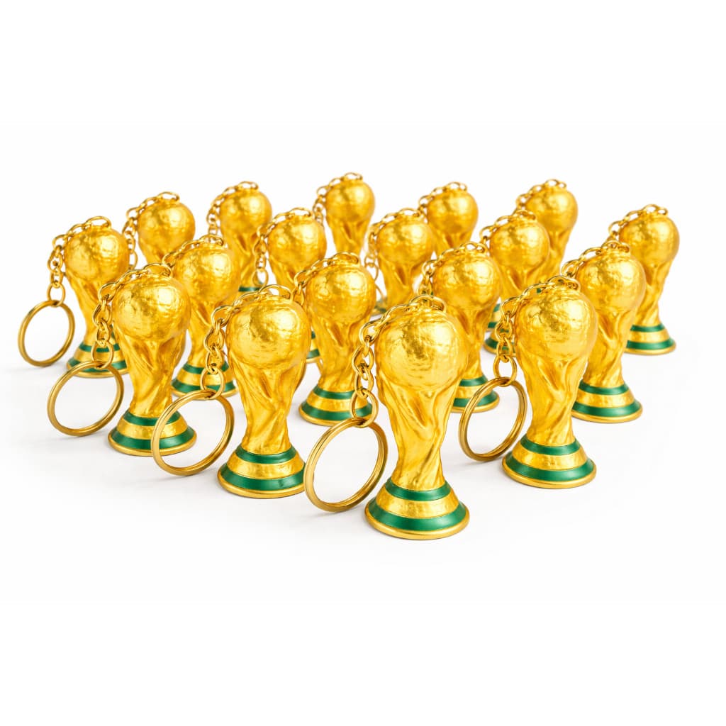 Kit 10 Chaveiros Taça Copa do Mundo Dourado Lembrancinha Trofeu Festa Aniversário