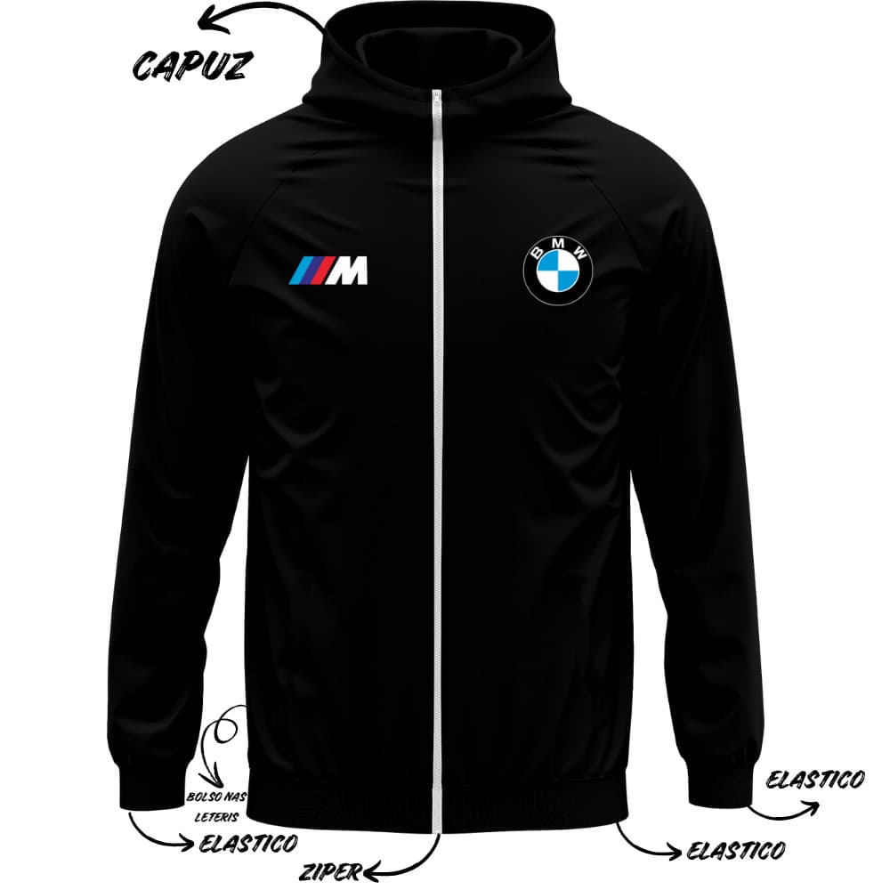Corta Vento BMW  Estampada Casaco Sem Forro Blusa Blusão De Frio Masculina e Feminina Manga Longa Capuz Jaqueta