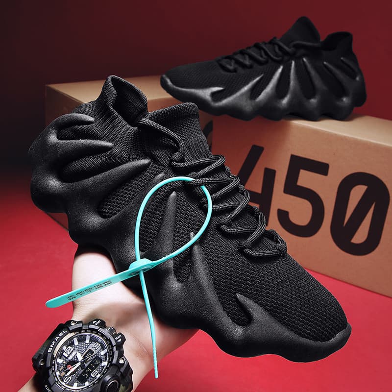 Meias masculinas verão casal estilo sapatos de coco 450 sapatos masculinos polvo vulcânico voando tecido malha esportes