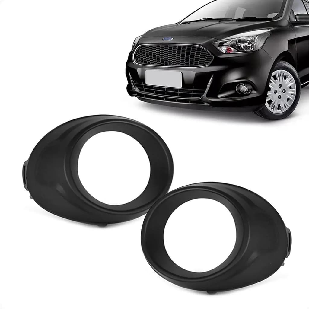 Par Moldura Grade Farol De Milha Neblina Auxiliar Farolete Ka Hatch  Ka+ Sedan 2014 2015 2016 2017 2018