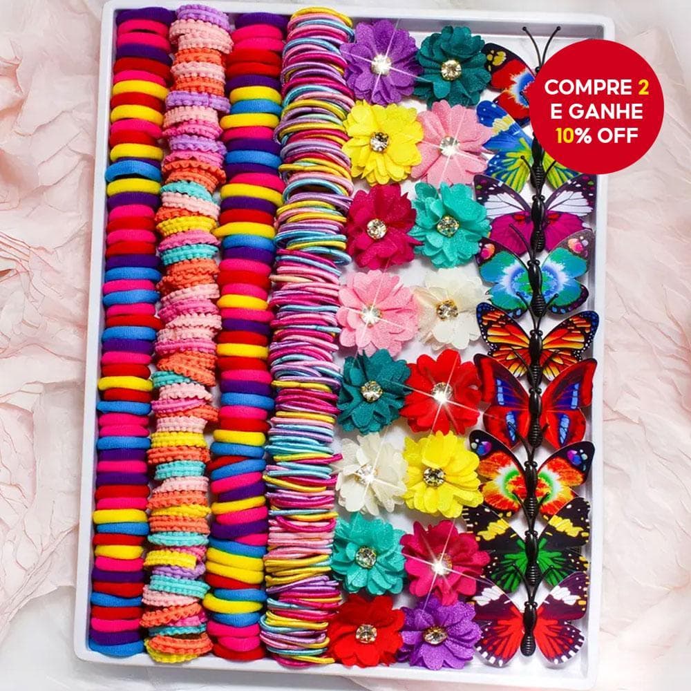 Conjunto De Acessórios De Cabelo , Grampos Florais E De Borboleta , Laços Coloridos Para Meninas Mulheres 231 Peças