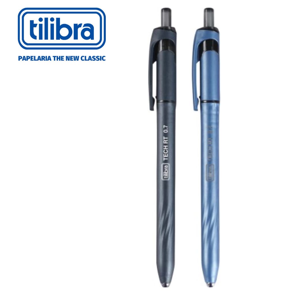 Caneta Tilibra Retrátil Tech Ponta Fina 0.7mm