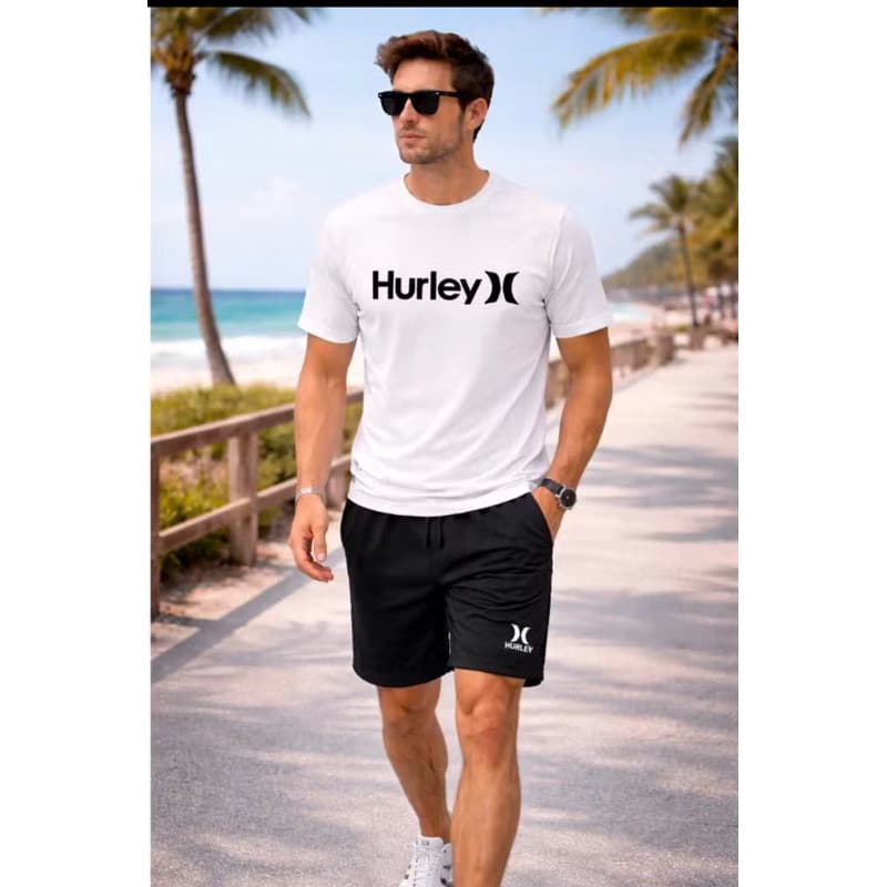 conjunto masculino  camiseta 100%Algodao  bermuda short tectel Praia Estiloso street wear homen adulto