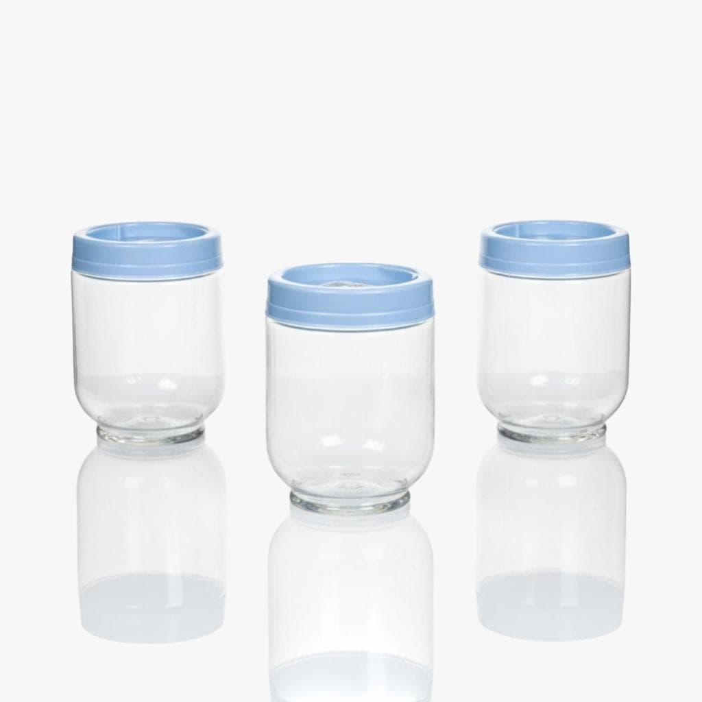 Kit 3 Porta Condimentos 380ml Azul Claro Gire Trave Temperos Cozinha Design Moderno Funcional