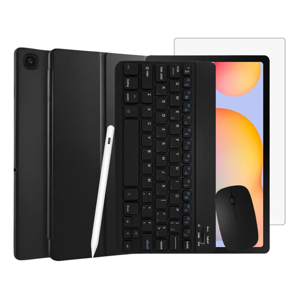 Kit Capa Smart Teclado Mouse Caneta Película Para Tab S6 Lit