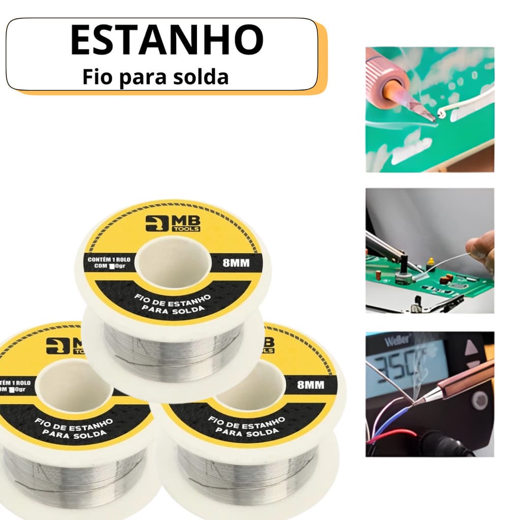Fio de Estanho Solda 80g/150g Precisão Eletrônica Profissional