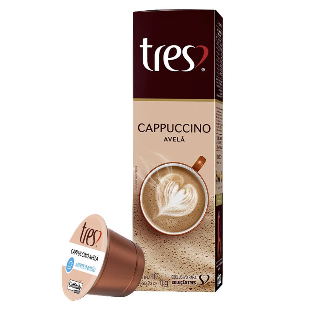 C谩psulas de Cappuccino Avel茫 3 Cora莽玫es - 10 un