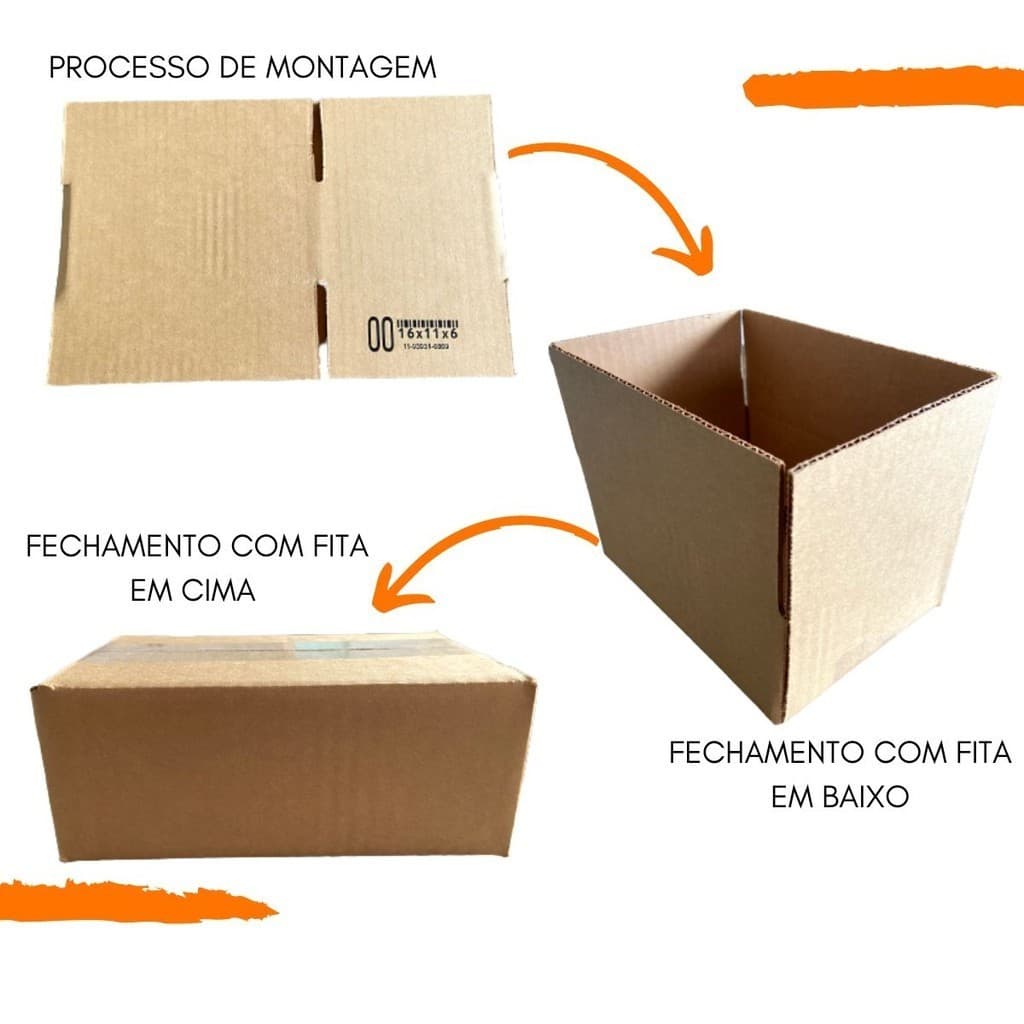 Caixa De Papelão Envios Pac E Sedex D1 16x11x 4Cm 25 Unid