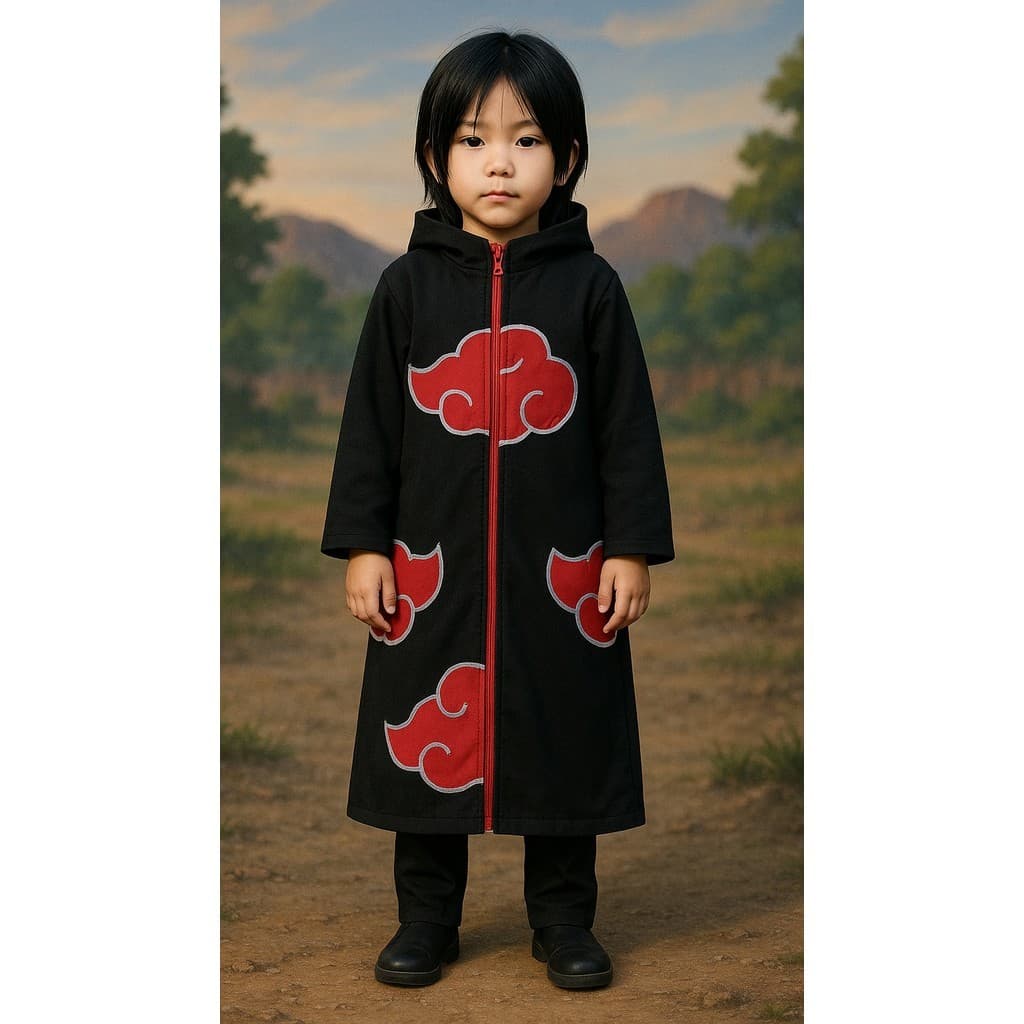 Manto Akatsuki Naruto Infantil | Fantasia Cosplay de menino
