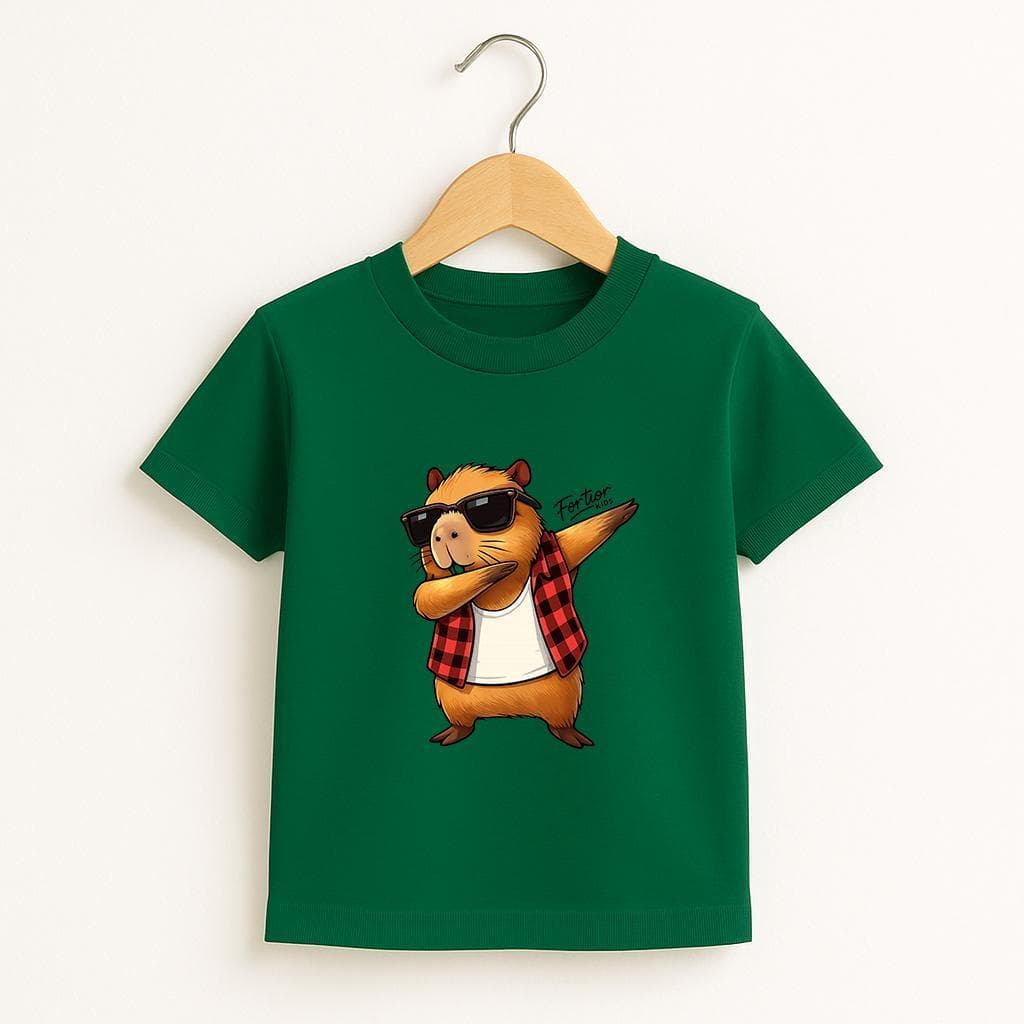 Camiseta Infantil Estampada Verde 100% Algodão Várias Cores