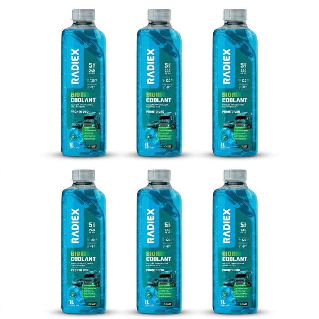 6 Aditivos Radiex Bio Coolant Azul 1L Para Radiador Fluido Pronto Uso De Arrefecimento Sistema