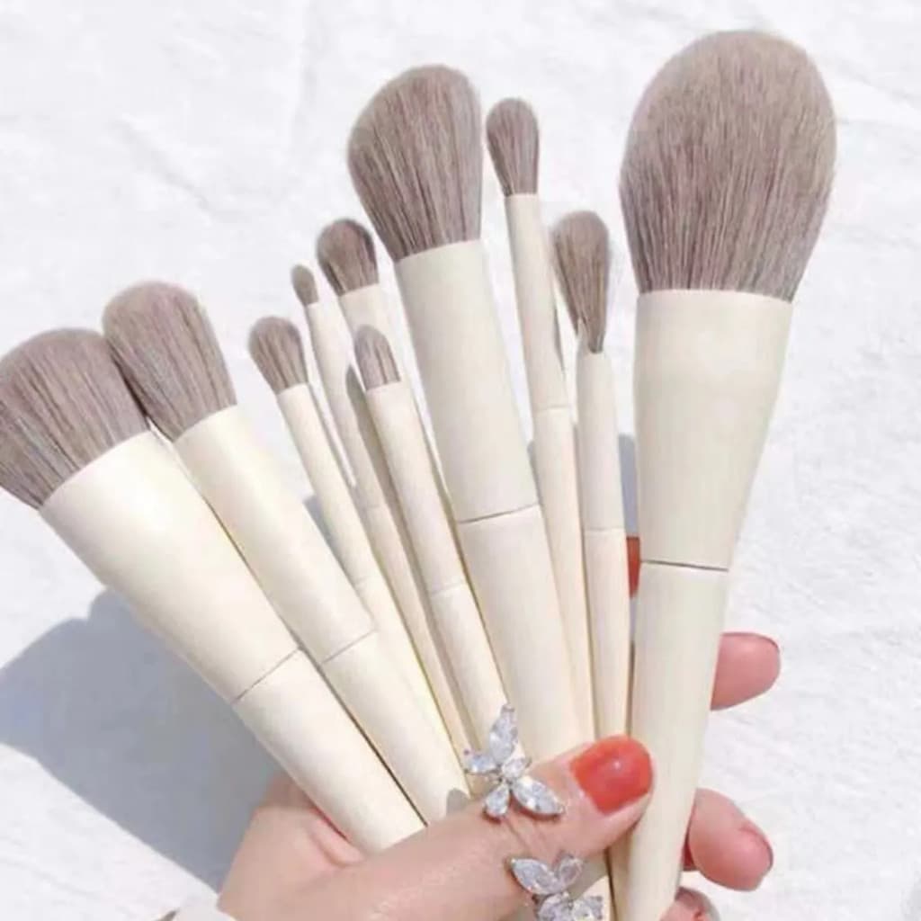 10 conjunto de pincéis de maquiagem cabelo macio destaque escova mancha escova de pó solto conjunto completo de pincéis
